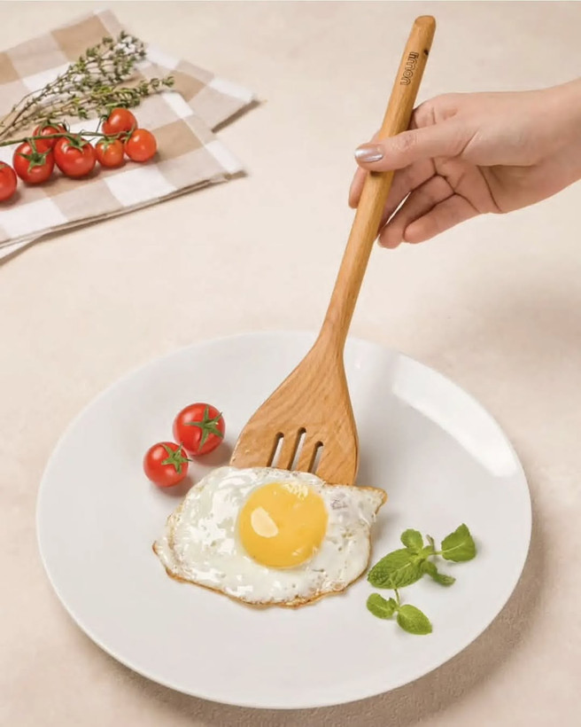 کفگیر ملاقه بلند چوبی لیمون کد ۲۳۳۹