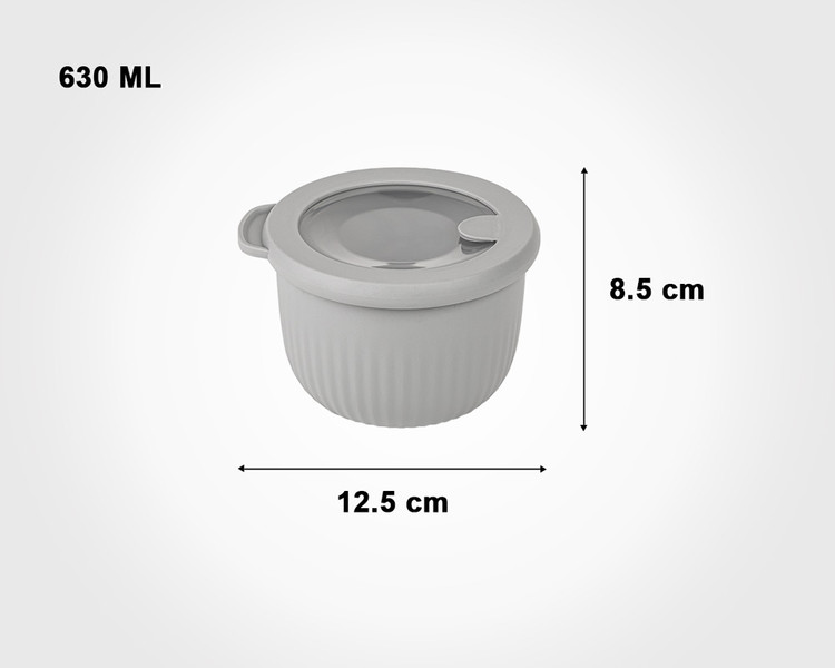 ست کاسه گرد دربدار شیاردار لیمون کد 2233 طوسی