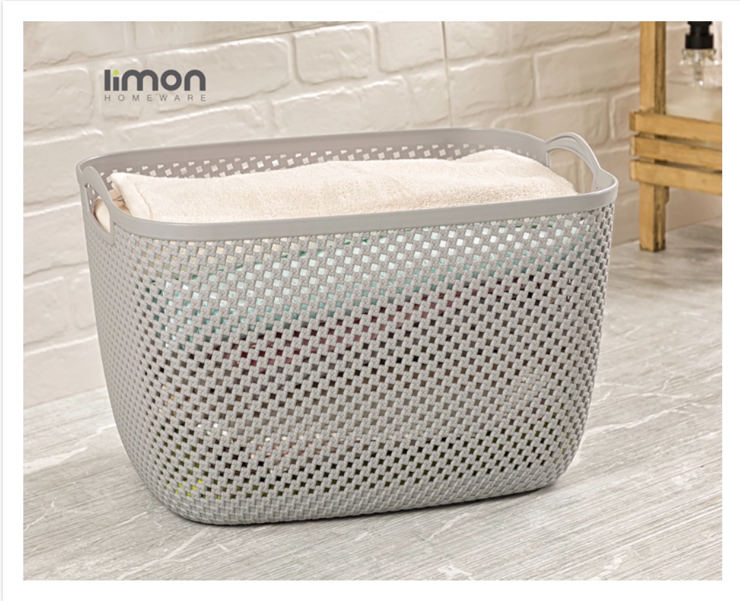 سبد رخت مستطیل بزرگ طرح بافت لیمون کد2137