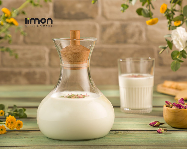 تنگ آب ۹۵۰ میلی لیتر درب چوبی لیمون کد 2268