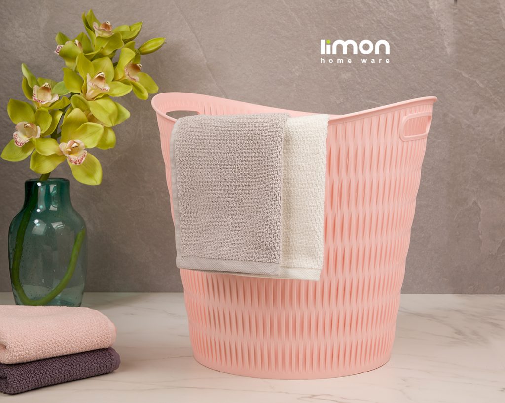 سبد رخت گرد بامبو لیمون کد 1400