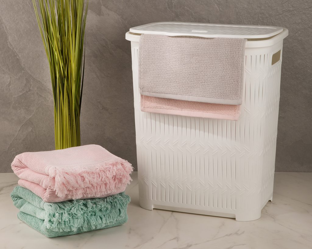 سبد رخت دربدار بلند بامبو لیمون کد 1510