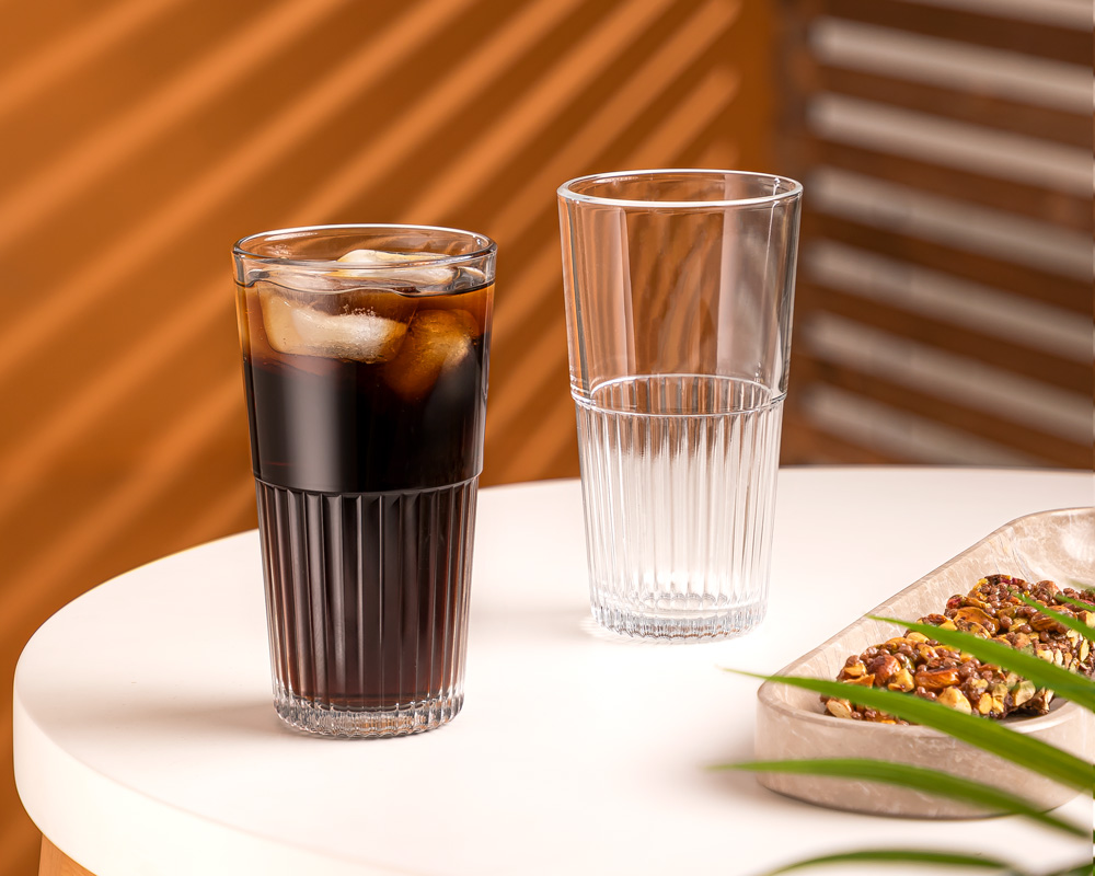 لیوان شیشه ای ۴۱۰ سی سی ۲ عددی لیمون کد 2482