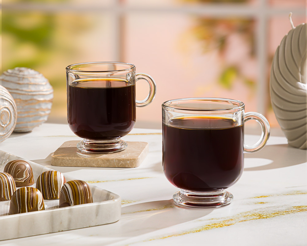 فنجان شیشه ای پایه دار ۲۲۰ سی سی لیمون کد 2484