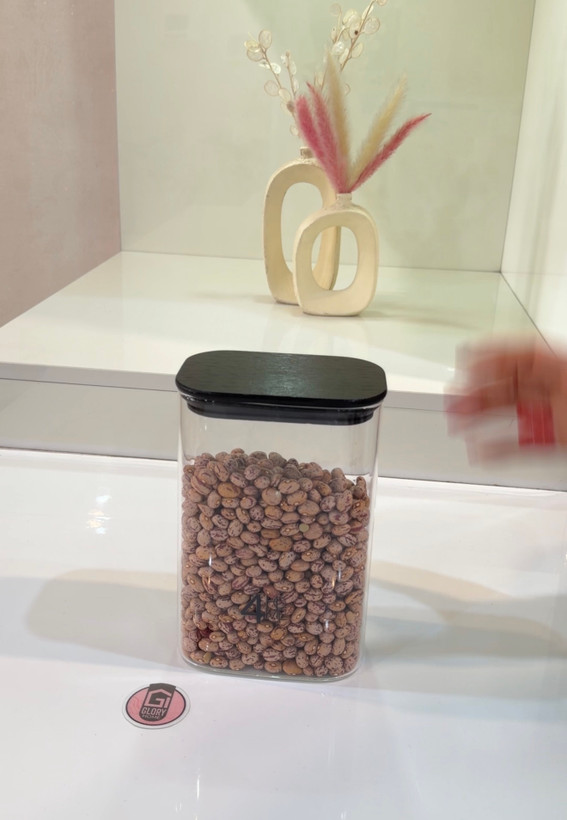 بانکه مستطیل پیرکس درب بامبو 4home