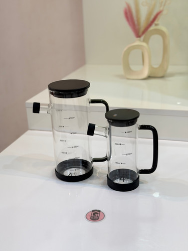 روغنریز استوانه پیرکس مشکی کف سیلیکونی 4home