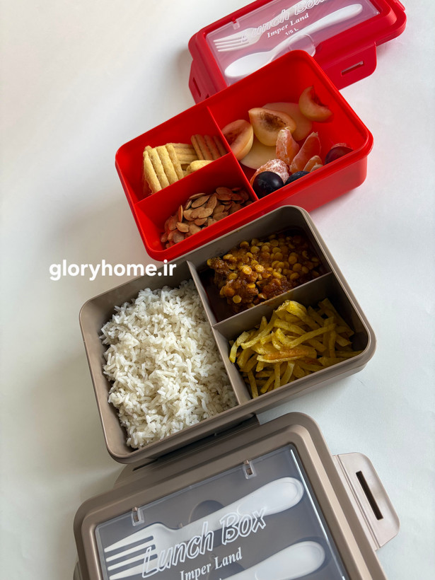 ظرف غذا سه خانه رنگی