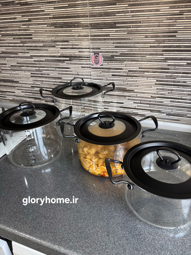 قابلمه پیرکس مشکی 4home