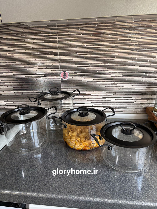 قابلمه پیرکس مشکی 4home